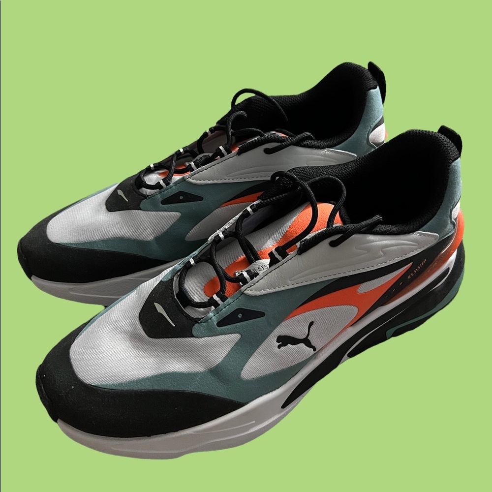 Puma RS-Fast Sneakers in Green and Orange